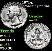 1971-p Washington Quarter 25c Grades GEM+ Unc