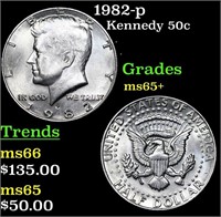 1982-p Kennedy Half Dollar 50c Grades GEM+ Unc