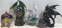 5x Dragon Figurines