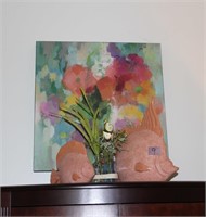 Decor: 2 Fish, Vase and Picture