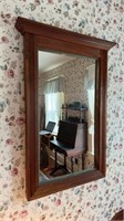 Antique grooved framed wall mirror, the gesso in