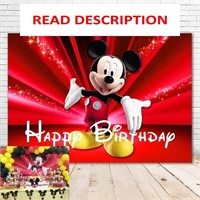 Mickey Mouse 7x5 Black/Red Party Backdrop