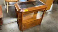 Vintage End Table with Glass Top
