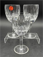 3 WATERFORD CRYSTAL 'LISMORE' WATER GOBLETS