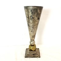 Art Deco Design Silver Plate Trumpet Vase