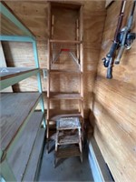6' Wooden Ladder & Wooden Step Stool