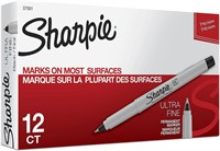 SHARPIE Ultra Fine Black Markers  12 Count