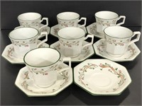 Johnson Bros. floral tea cups and saucers