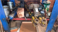 Shelf Lot with Grease Gun and Other Items