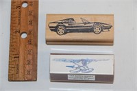 Sea Plane & Sports Car Rubber Stamps