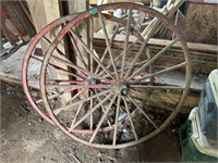 (2) 46" Wood Wagon Wheels