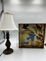 Bird tray & lamp