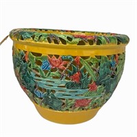 Multi-Colored Bowl with Floral Design