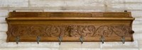 Green Man and Acanthus Carved Oak Wall Rack.