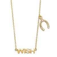 Sterling Silver  Horseshoe and Wish Necklace