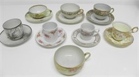 ASSTD TEACUPS & SAUCERS-LIMOGES FRANCE ETC