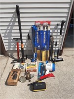 Outdoor tools including fishing rods, jumpstart