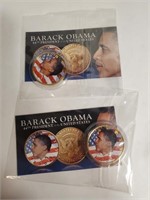 (2) 2009 Colorized Barack Obama Half Dollars
