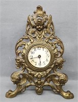 Brass 1900's Cherub Clock with Claw Feet