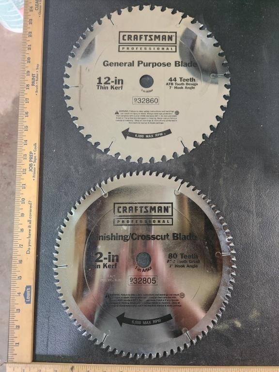 New Craftsman 12" saw blades