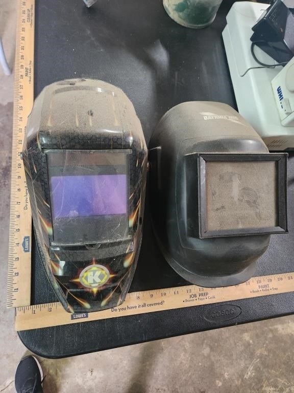 2 welding helmets