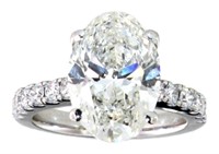 14k Gold 6.05 ct VS Oval Lab Diamond Ring