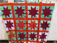 Quilt top, stars w. red