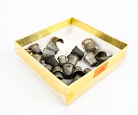 Box of (22) Small Thimbles (Possibly Sterling)