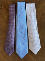 Three Hermes Silk Designer Neckties