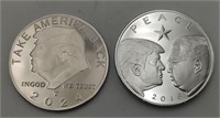 Two Donald Trump Commemorative Coins