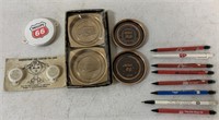 Phillips 66 ashtrays, coasters, bottle caps, pens