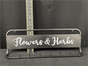 Flowers & Herbs Decorative Metal Wall Rack