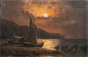 E.N. Golyakhovskij Night in Crimea Oil on Canvas