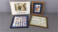 4x The Bid Framed Stamp Sheets