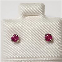 14K Gold Genuine Small Ruby  Earrings