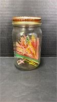 Jar Of Plastic Toothpick Swords