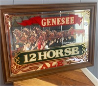 Vintage Genesee 12 Horse Ale Bar Mirror