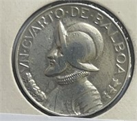 1933 Panama Quarter Balboa Silver