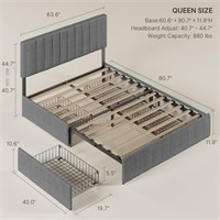 Victure Bf03 Bed Frame With 4 Storage Drawers
