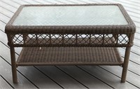 Out Of The Way Patio 2-Tier Coffee Table W/ Glass