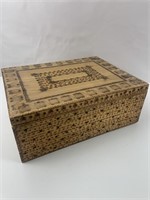 Large wood burned keepsake box