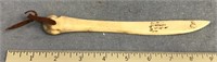 8" fossilized bone letter opener   (a 7)