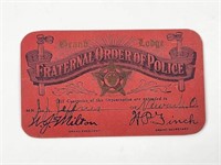1925 FRATERNAL ORDER OF POLICE MEMBER CARD