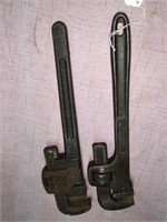 Two older pipe wrenches
