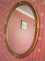 Gold Framed Oval Wall Mirror 24x30"
