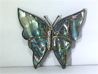 Sterling Silver Mexico Butterfly Brooch with
