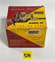 Vtg Zebco Model 33 Spinning Reel Orig Box