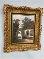 Antique frame and picture 26” x 29” framed