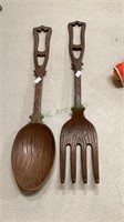 Cool vintage mid century metal fork and spoon