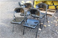 4 metal card table folding chairs